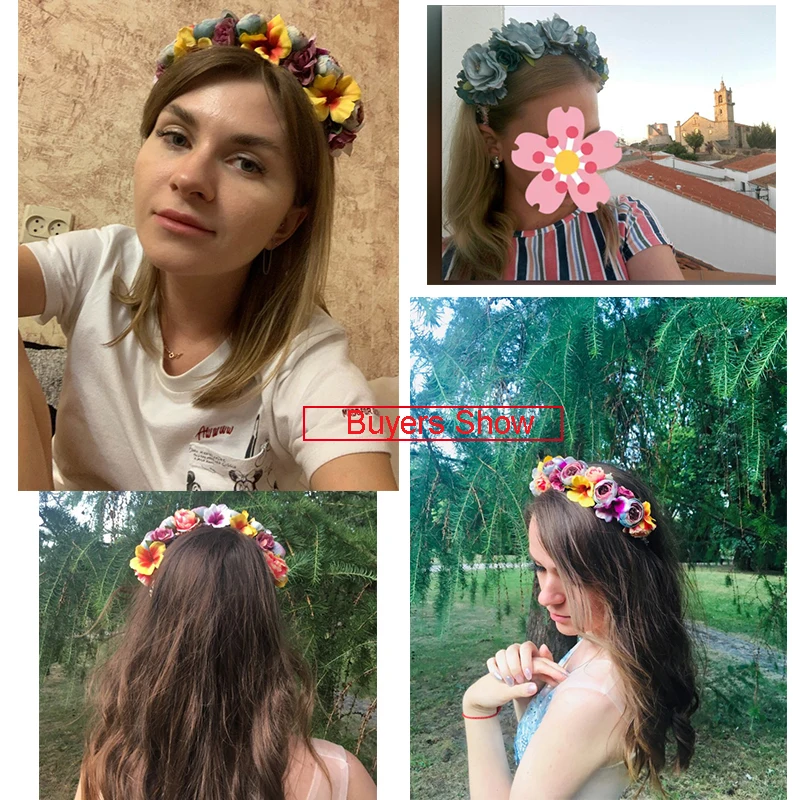 Повязка на голову детская с цветами для девочек