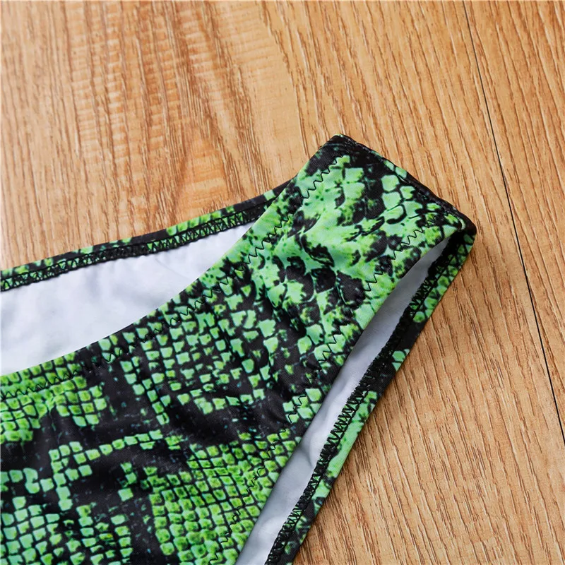 Змеиный принт бикини 2019 Mujer Холтер Купальник женский цельный купальник со