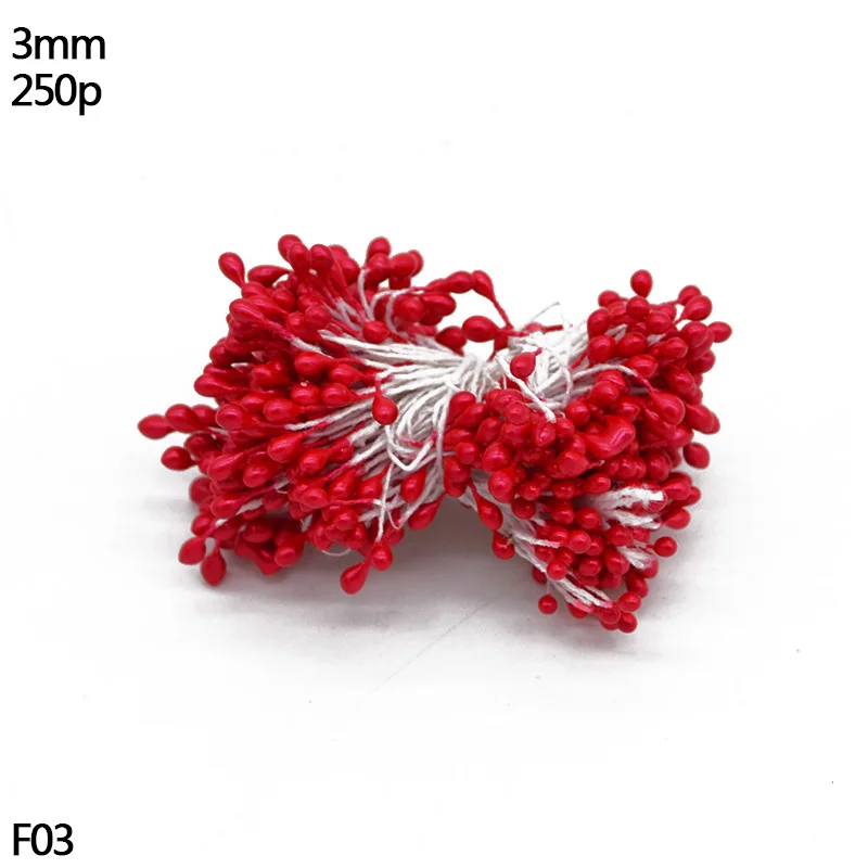 R03-250pcs red Белый гибридный цветок вишня тычинки ягоды ручной работы искусственный цветок DIY ВЕНОК для украшения торта/ремесла/нейлон цветок DIY подарок - Цвет: R03-250pcs red