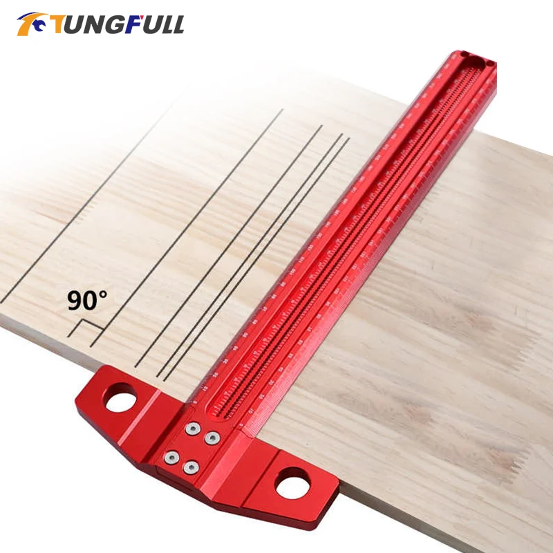 

Woodworking Scribe 300-600mm T-Ruler Scribe Square Wood Metal Rectangular Positioning T-type Ruler Carpenter Measuring Tools