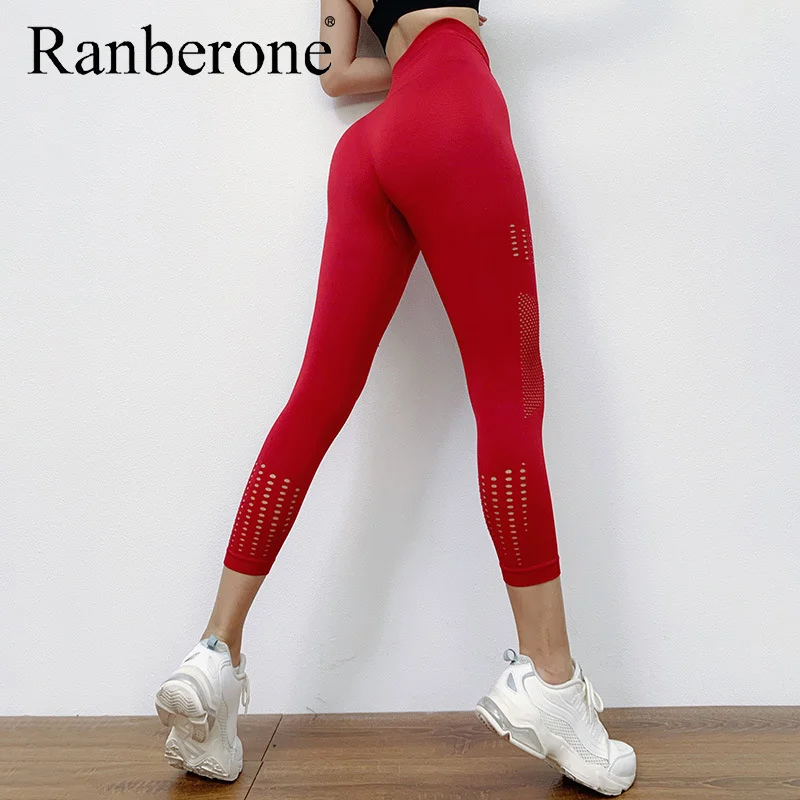 High Waist Seamless Yoga Leggings Women Hollow Out Gym Legging Super Stretchy Yoga Pants Fitness Sport Tights Jogging Trousers