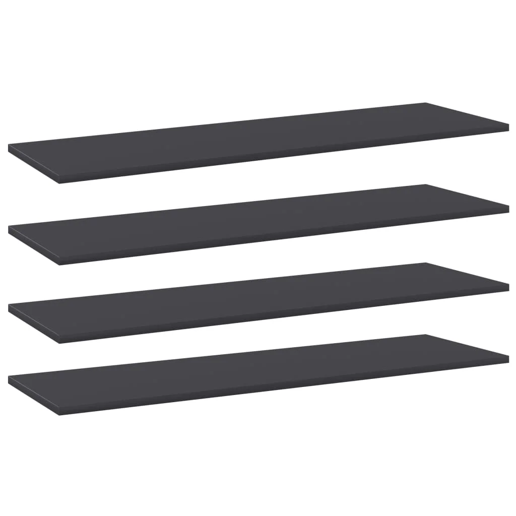 

Bookshelf Boards 4 pcs Gray 39.4"x11.8"x0.6" Chipboard