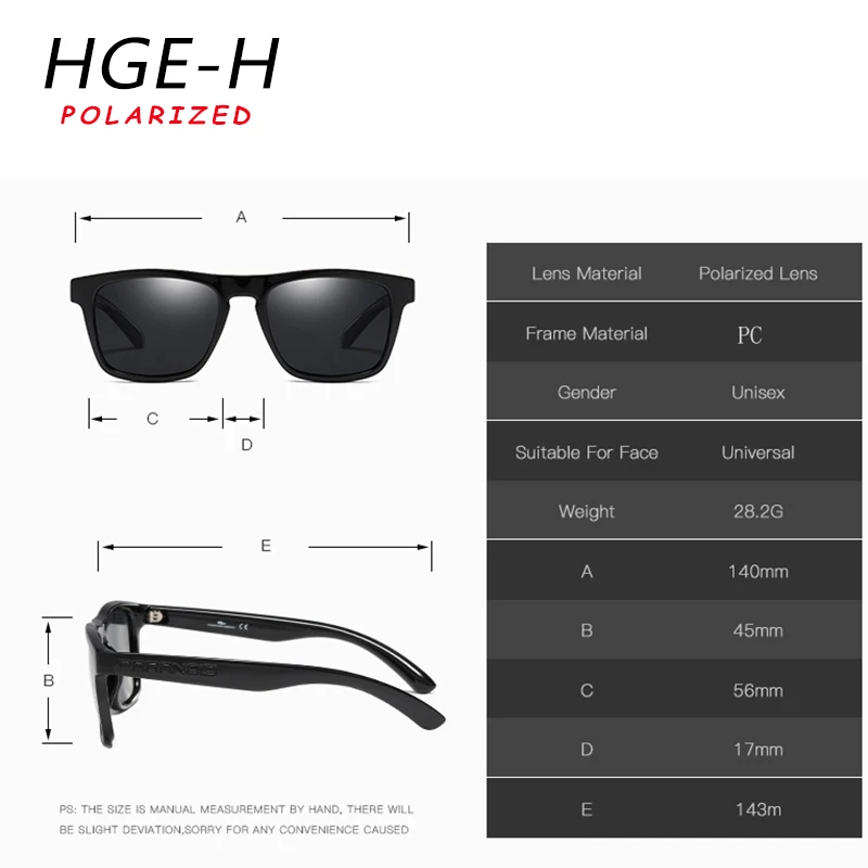 HGE-H, Ультралегкая оправа, поляризационные солнцезащитные очки, мужские, модные, новые, спортивные, стильные, квадратные, солнцезащитные очки, мужские, для улицы, для путешествий, УФ очки, KD24