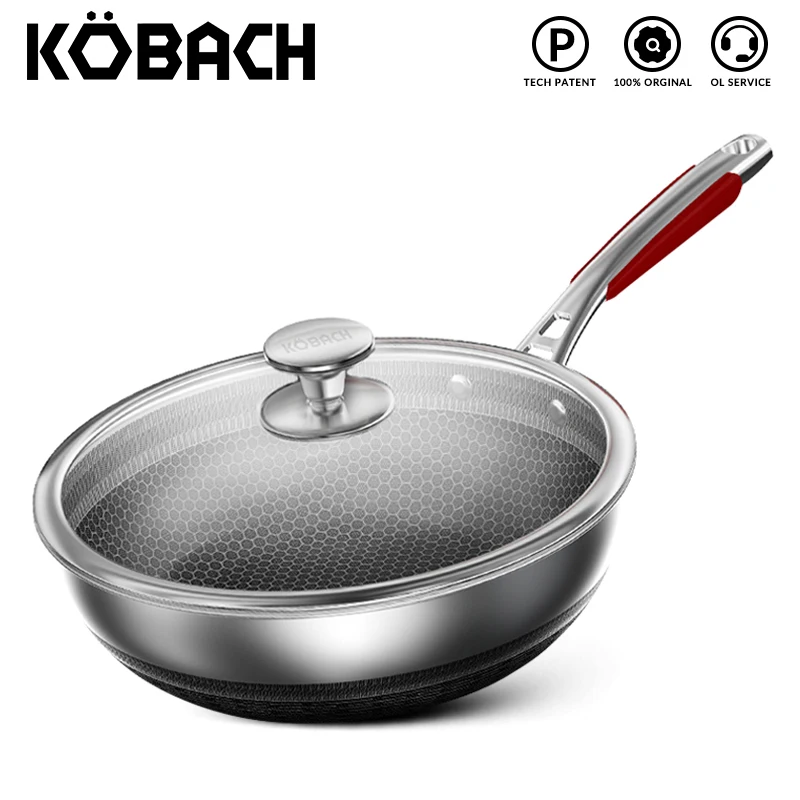KBH антипригарная сковорода для жарки ВОК из Нержавеющей Стали китайские варочные