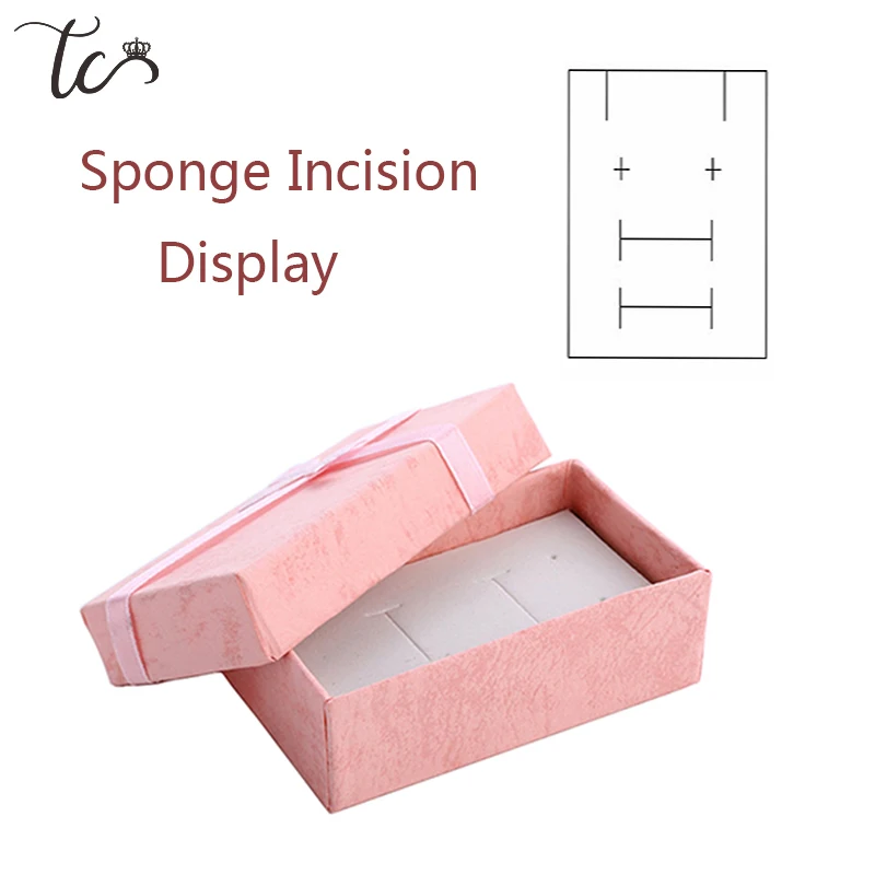 Бумажная коробка для безделушек колец органайзер ожерелий хранения серег