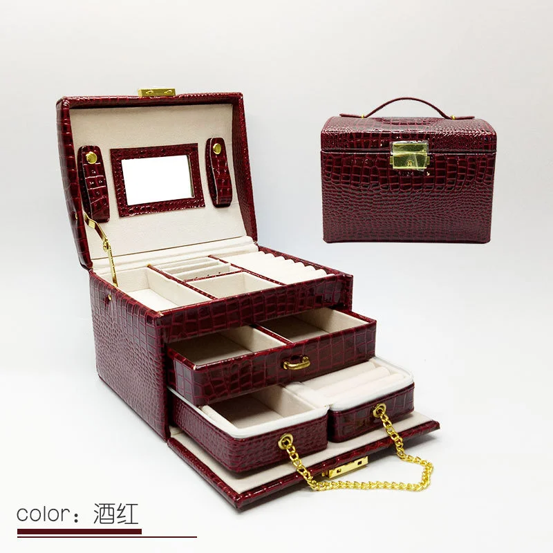 

Portable storage simple PU leather jewelry box New Hot Sale elektronik sigara packaging pendientes rangement bijoux earings