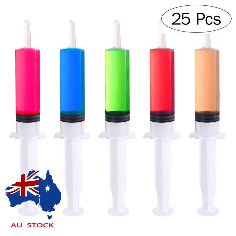 

25pcs 60ml Jello Shot Syringes With Caps BBQ Meat Injector Perfect Safe Reusable Food Jelly Syringe For Halloween Party Supplies