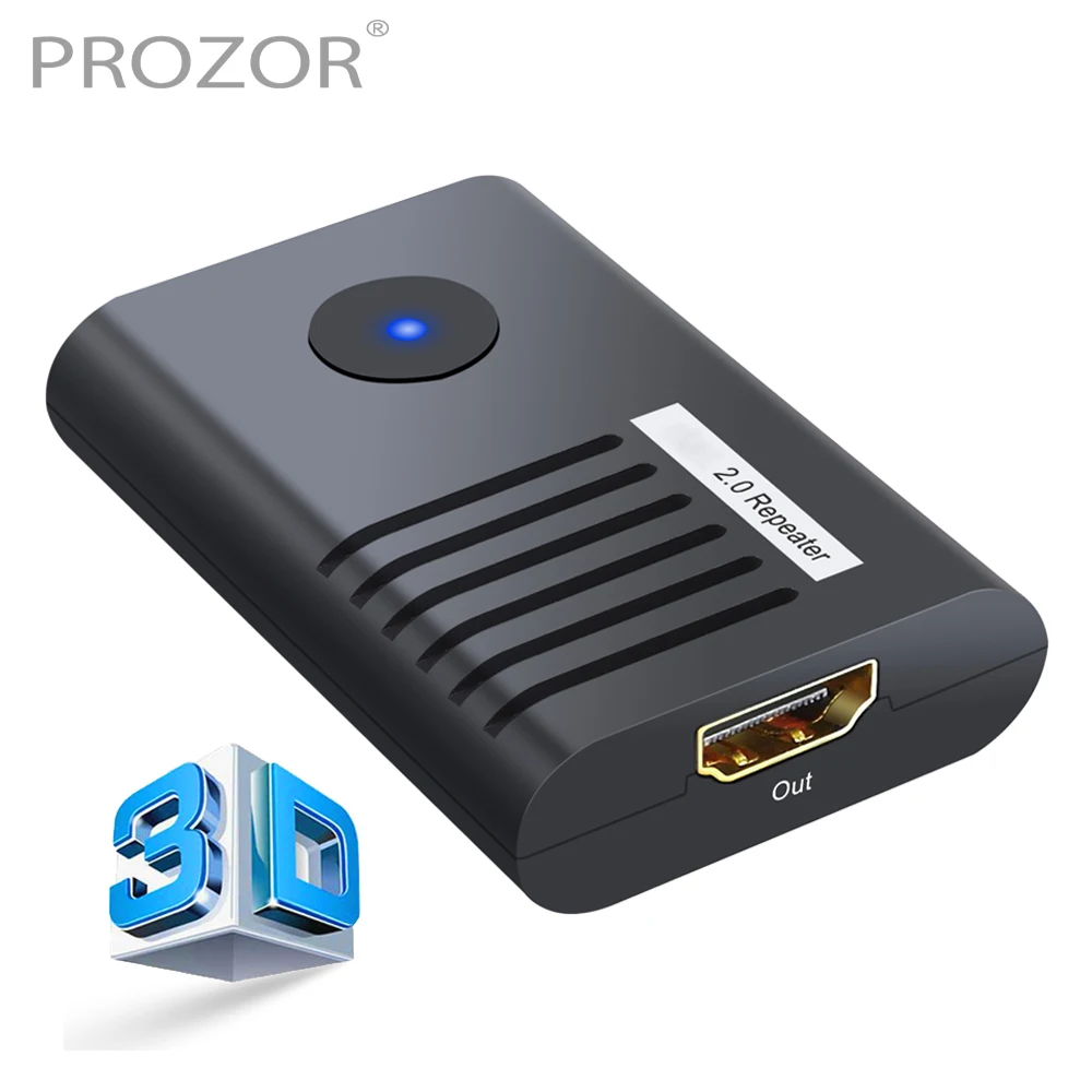 

PROZOR 60M HDMI-compatible 2.0 Repeater Support 3D HDCP 2.2 & 4K@60Hz HDR 4: 4: 4 Video Extender Booster Adapter for PS4 PC DVD