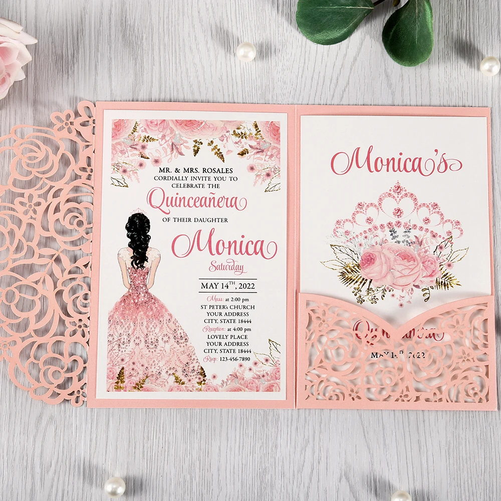 50 шт. свадебные открытки с перламутровыми карманами и конвертами | Дом сад