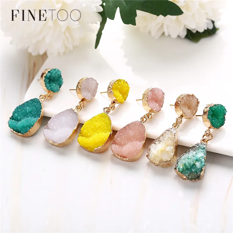 Женские винтажные серьги с кристаллами нестандартные геометрические из