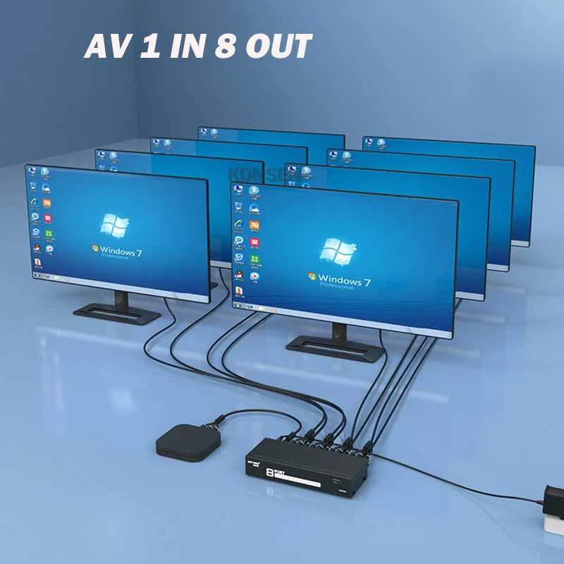 Сплиттер Comosite AV 8 каналов 1x4 1x8 | Электроника