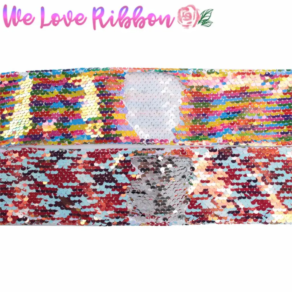 3 &quot75 мм двухцветная Двусторонняя Блестящая лента радужные белые серебряные DIY
