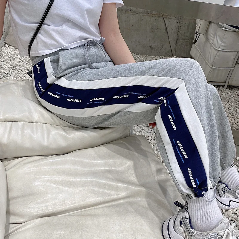 

sweatpants women's loose-fitting rope strappy casual straight high-waisted wei pants a hundred pairs of thin broad-legged pants