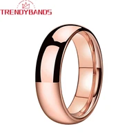 6mm rose gold tungsten ring wedding band for women men classic fashion jewelry high polished shiny