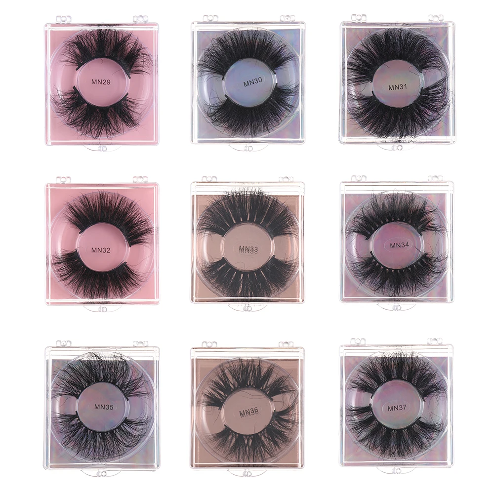 

27mm Mink Eyelashes Mink Lashes Bulk 3D Mink Hair Lashes Long Curly Eyelash Extension False Mink Eyelashes
