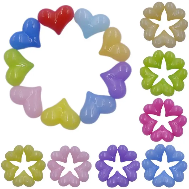 

5Pcs 22*17mm Acrylic Heart Single Hole DIY For Jewelry Making Pendant Necklace Bracelet Wholesale