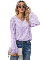 0 station 22 independent 2 early spring v collar head long sleeved chiffon printed ol style blouse
