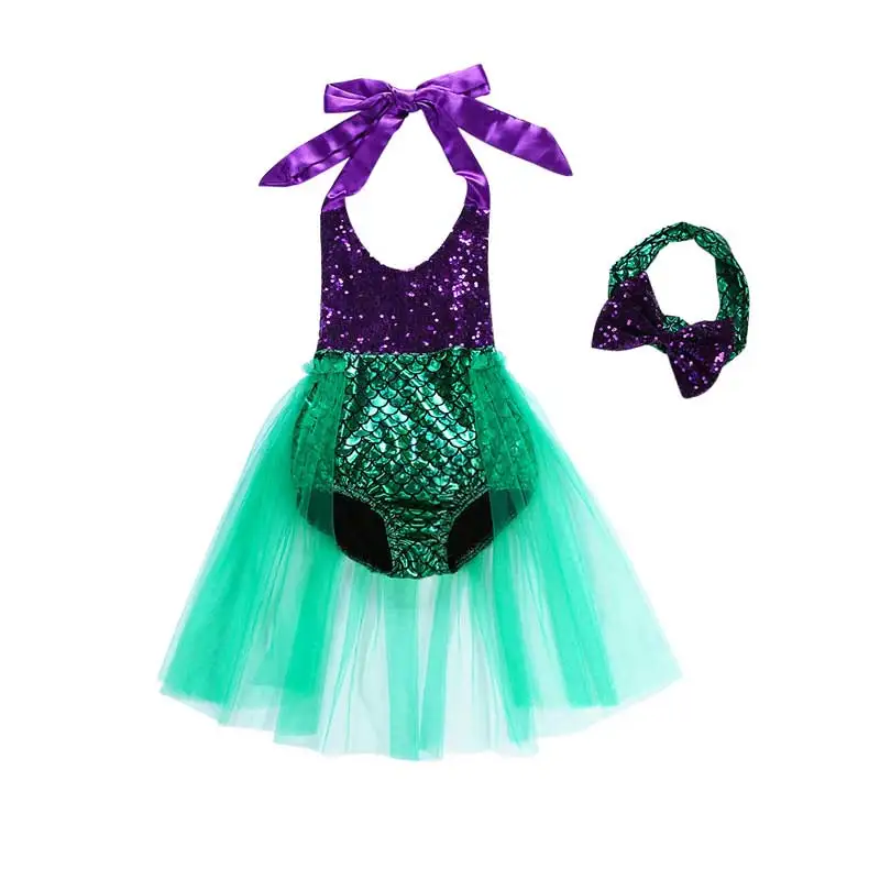 

Toddler Baby Girls One Pieces Mermaid Swimsuit Cosplay Child Toddler Beach Pool Swimwear Cosplay Costume