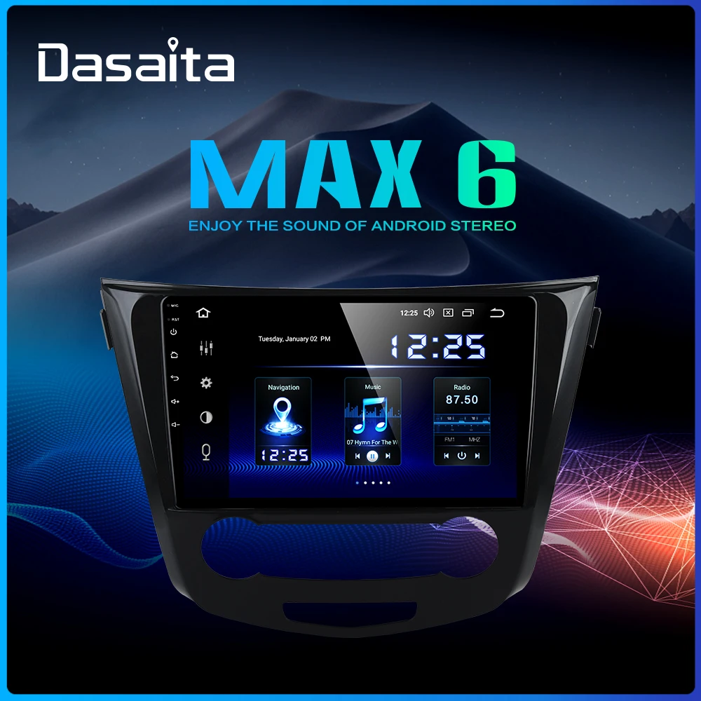 Dasaita 10," ips сенсорный экран автомобиля Радио 1 Din Android 9,0 для Nissan Qashqai HDMI стерео Bluetooth 1024*600 MAX6