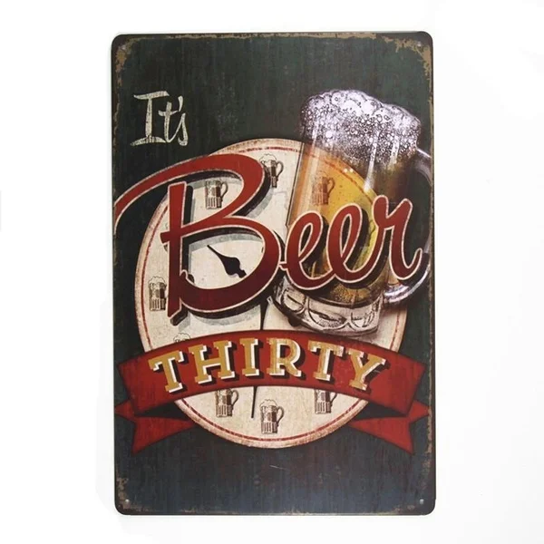 Винтажные металлические жестяные знаки It's Beer Тридцать дюймов Настенный декор