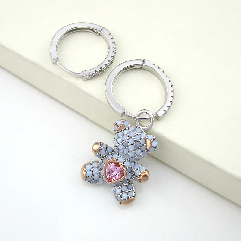 Одежда высшего качества серьги модные Фирменный дизайн Кристальный Медвежонок