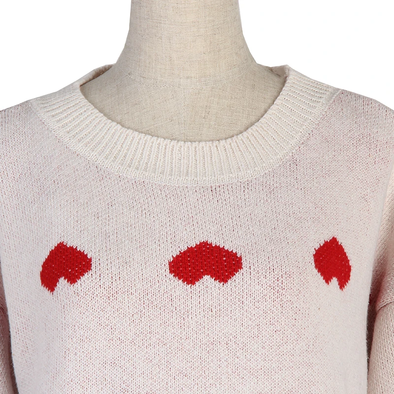 GLO-STORY 2019 Winter Women Causal Heart O-Neck Long Sleeve Pullover Sweater Knitted Warm Tops for Female Clothes | Женская одежда