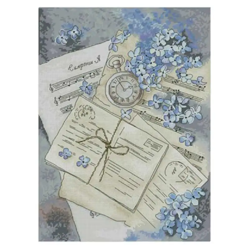

Light blue melody patterns Counted Cross Stitch 11CT 14CT 18CT DIY Chinese Cross Stitch Kits Embroidery Needlework Sets