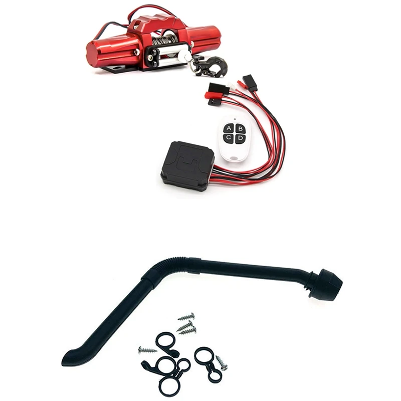 

Black Nylon Safari Snorkel for Traxxas TRX4 Defender D110 D90 Body Car Shell & Double Motor Metal Automatic Winch