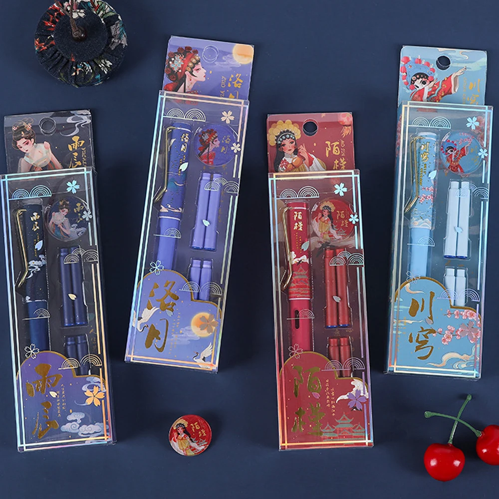 Ручка перьевая со сменными чернилами набор изысканных карандашей с синими EF перо