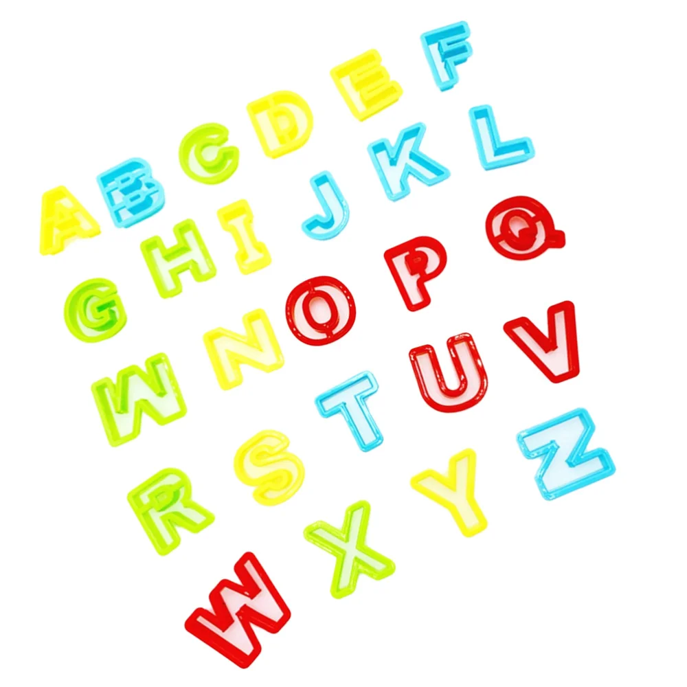 

26pcs Capital Letter and Number Design Dough Clay Tool DIY Mold for Boys Girls (Mixed Color)