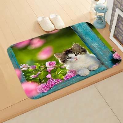 Kawaii Cat коврики с принтом кота для ванной кухни ковры впитывающие воду коврик