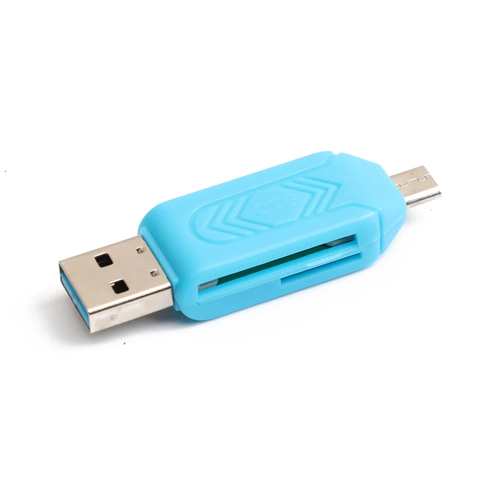 Многофункциональный кардридер USB A Micro 2-в-1 OTG Поддержка SD/TF карт для телефона ПК