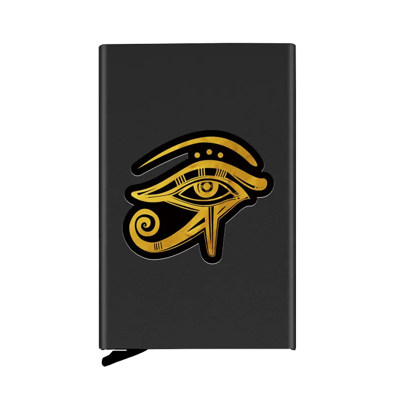 

Винтажный держатель для карт с рчид глаз Хоруса автоматический выдвижной металлический держатель для ID кредитных карт кошелек для женщин м...