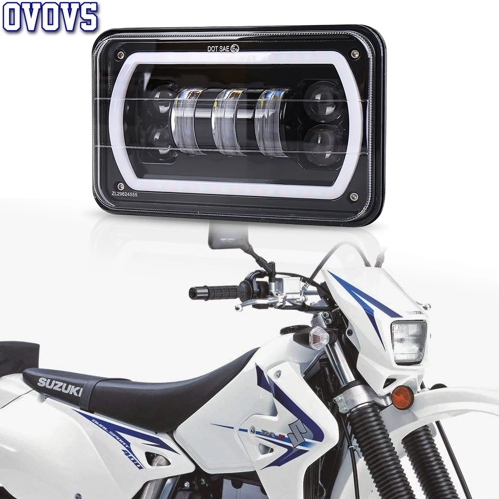 4X6 дюймовая светодиодная квадратная фара белый ореол DRL желтый сигнал поворота