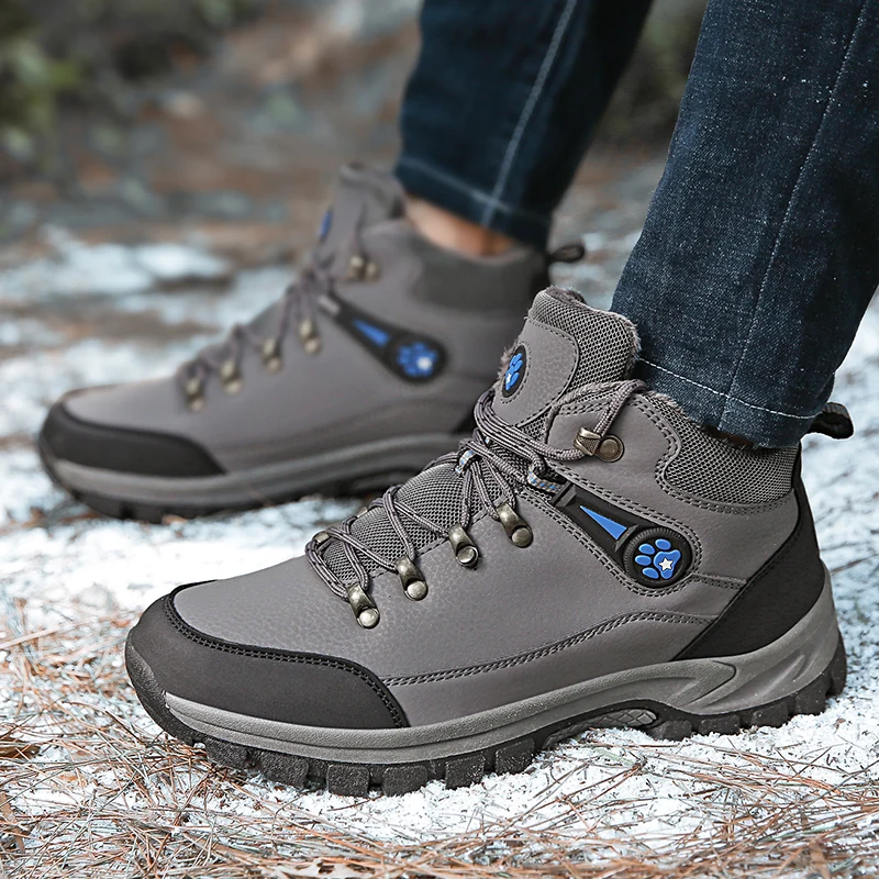 

Men Genuine leather Hiking Boots Man Waterproof Military Shoes Sneakers Outdoor Trekking Hunting Mountain Climbing Boots Unisex