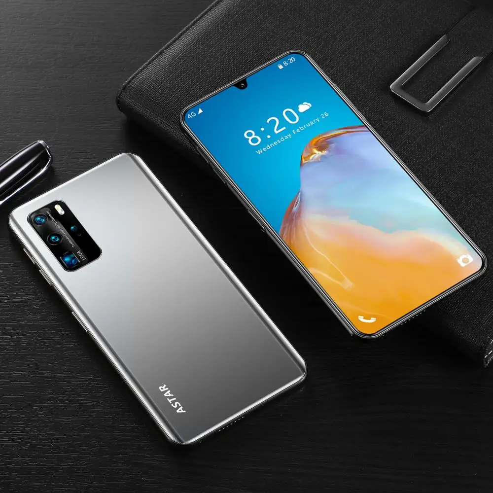 

New 6.5 inch P48 Pro Smartphone Water Drops Screen 37MP Quad Camera 4800mAh 855 Global version 8 Core Android phone triple-slot
