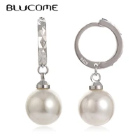blucome simulated pearls copper earrings shiny zircon stones aretes for women gold color african beads brincos grandes bijoux