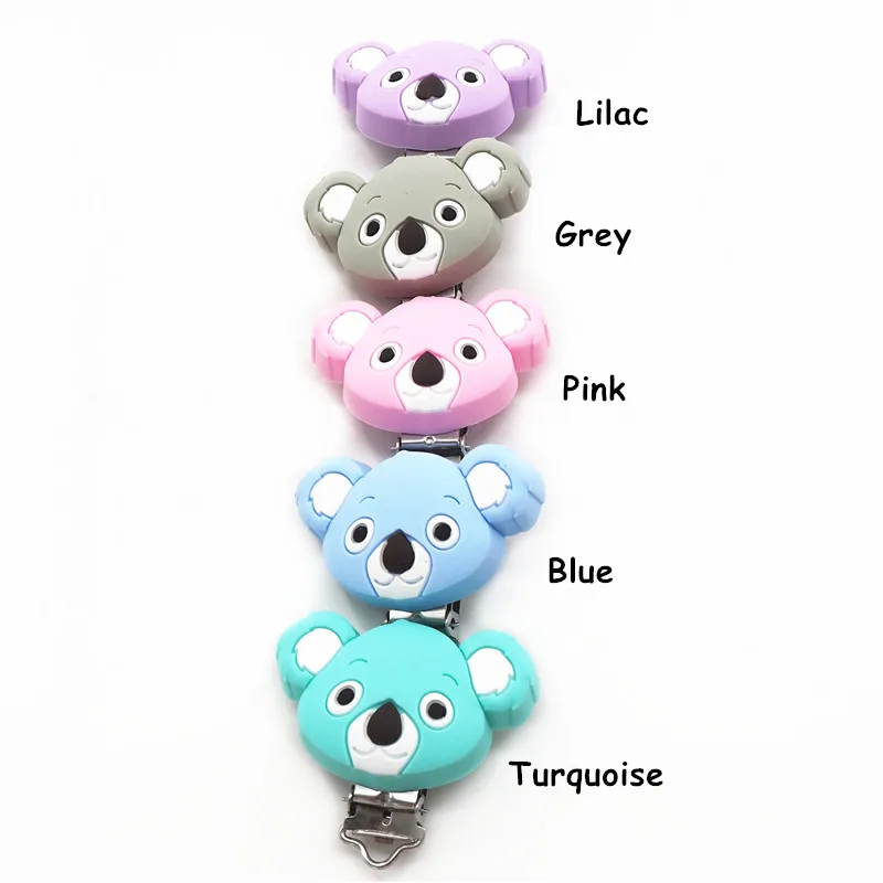 Mix Chenkai 10 шт. силиконовые зажимы Koala DIY Детский Прорезыватель кольцо для соски держатель цепи пустышка для младенца ювелирные изделия игрушки клипсы BPA бесплатно - Цвет: Mix