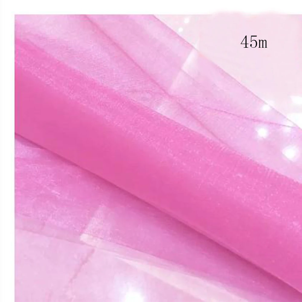 48 см x 45 м пряжа Тюль рулон прозрачная органза со стразами день рождения