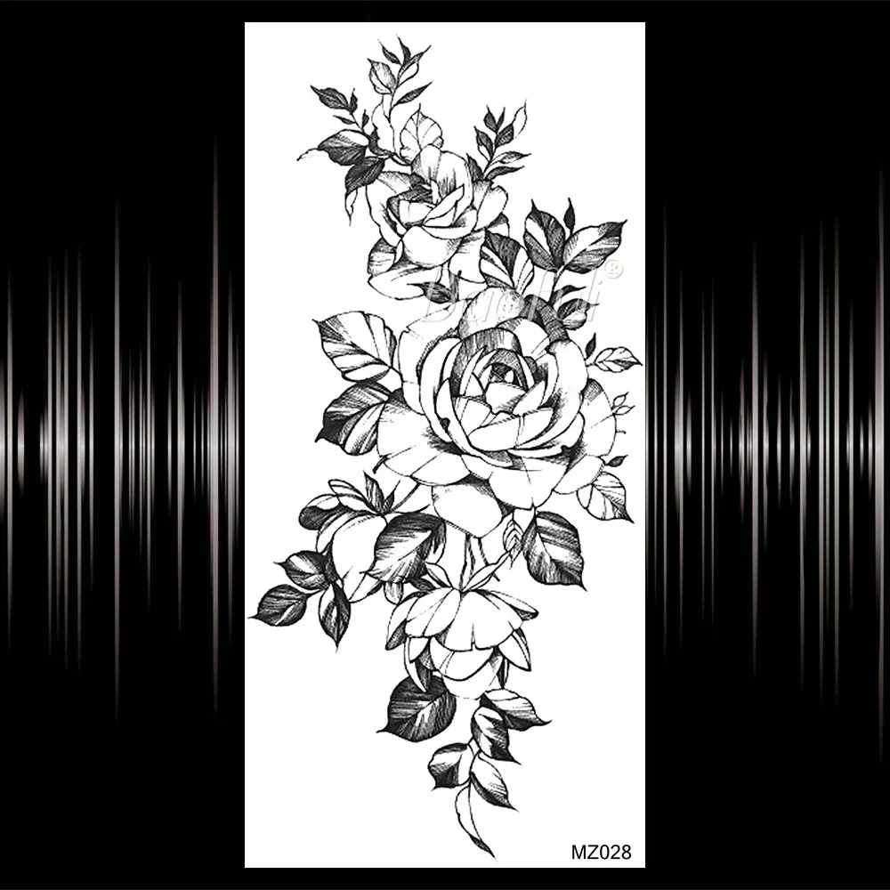 Черные женские временные тату хной поддельные ювелирные изделия кулон цветок