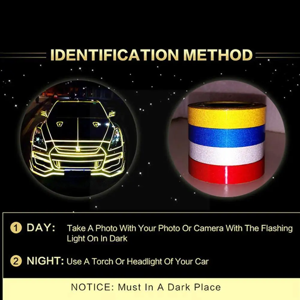 

Reflective Sticker Car Exterior Accessories Adhesive Car Protector Safety Warning Car Body Reflector Tape Strip Sticker For F9X5