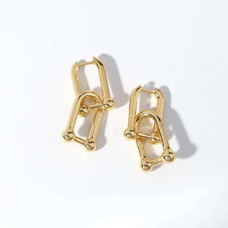 

925 Sterling Silver Trendy Earrings For Women Creative U-Shape Fine Jewelry Elegant Party Accessories eh177