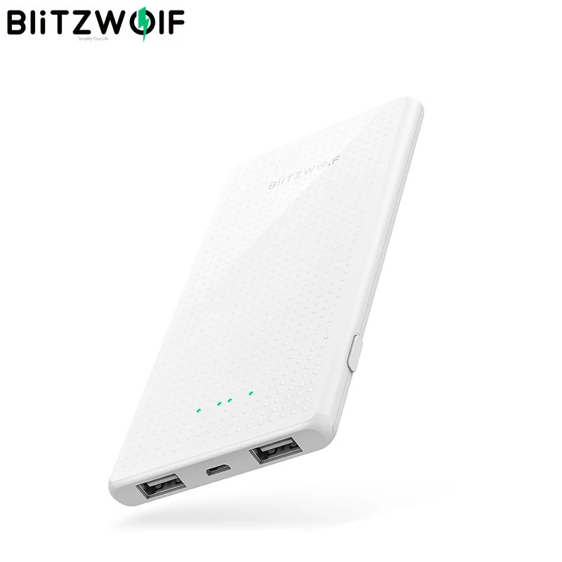 Блок питания BlitzWolf для iPhone 11 Pro X XS Max 8 Plus Samsung S9 S8 Note 9 белый 5000 мАч|Внешние
