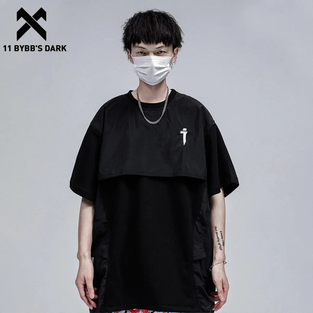 

11 BYBB's DARK 2021SS Hip Hop T-Shirt Decorative Pocket Summer Loose Functional Harajuku Tshirts Short Sleeve Shirts Streetwear