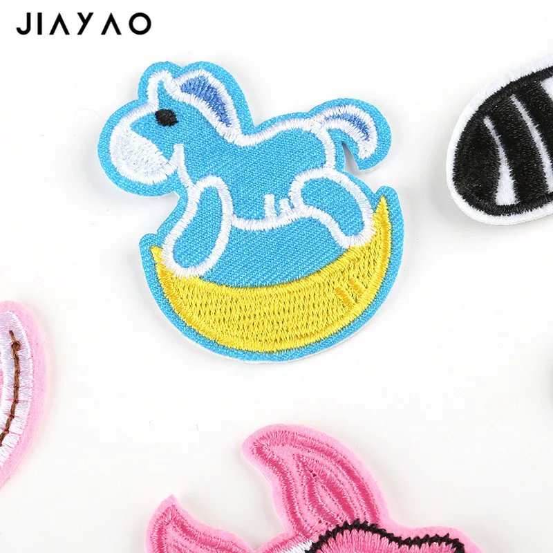 Вышитая нашивка с животными единорогом мультяшная для глажки одежды обуви и шляп