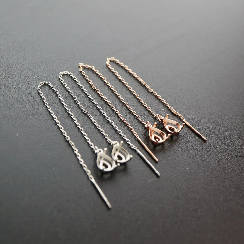 Серьги в форме груши 9 5 см из розового золота однотонные серьги зубца серебра и