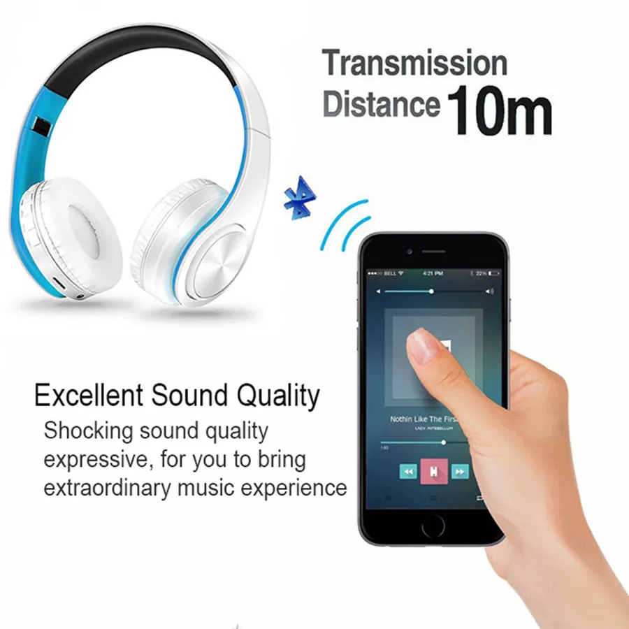 Bluetooth-наушники 5 0 Hi-Fi с мощными басами Беспроводные стереонаушники игровая