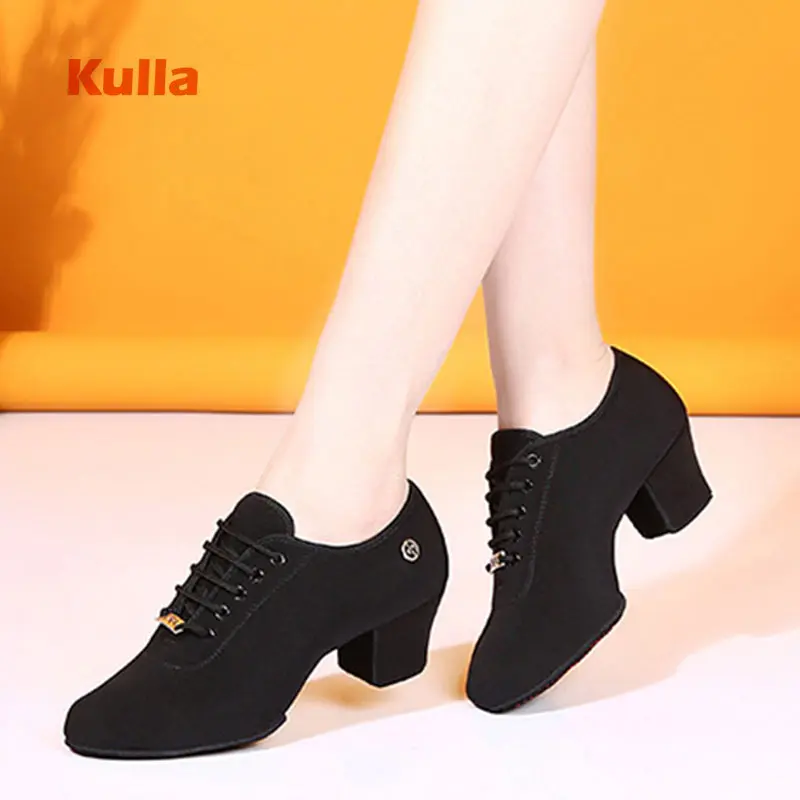 

Latin Ballroom Dance Shoes For Women Red Black Teachers Salsa Tango Shoes Woman Practice Dancing Shoes Soft Sole Dance Sneakers