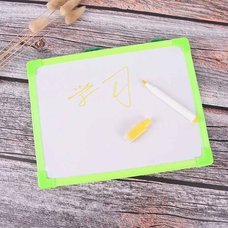 New Whiteboard Dry Wipe Board Mini Drawing Whiteboard Small Hanging Board With Marker Pen For Childern Study Gifts Color Random