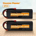 2 шт. 2S литий-полимерный аккумулятор 7,4 В 4500 мАч 60C Hardcase T Deans XT60 EC3 XT90 для Traxxas 110 18 багги автомобиль Радиоуправляемый Грузовик Лодка Дрон самолет